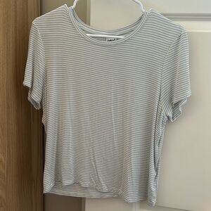 Blue and White Striped Tee - Size Large